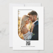 Minimalist Black & White Timeless Wedding QR Code Kaart (Achterkant)