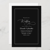 Minimalist Black & White Timeless Wedding QR Code Kaart (Voorkant / Achterkant)