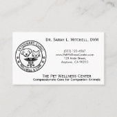 Minimalist Black & White Veterinary Clinic Visitekaartje (Voorkant)