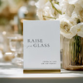 Minimalist Black & White Wedding Bar Sign Kaart