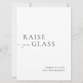 Minimalist Black & White Wedding Bar Sign Kaart (Voorkant)