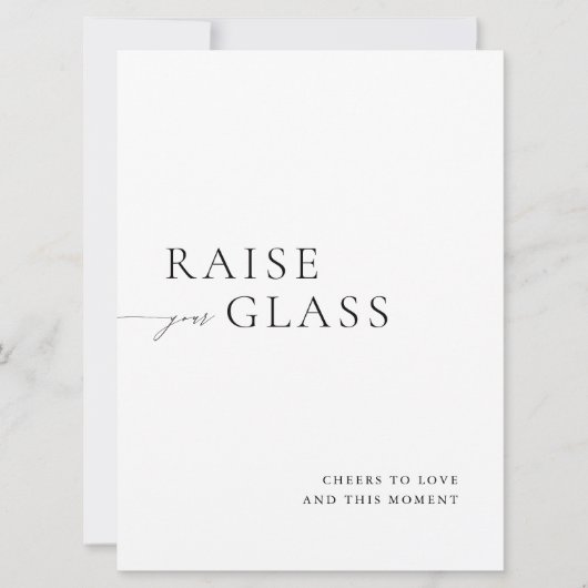 Minimalist Black & White Wedding Bar Sign Kaart (Voorkant)