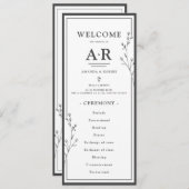 Minimalist Black & White Wedding Programmakaart (Voorkant / Achterkant)