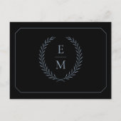 Minimalist Black With Blue Wedding Save The Date Aankondigingskaart (Achterkant)