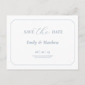 Minimalist Black With Blue Wedding Save The Date Aankondigingskaart (Voorkant)