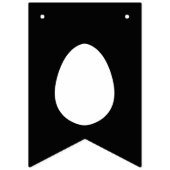 Minimalist Black With White Bunnies Happy Easter Vlaggetjes (Eerste vlag)