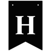 Minimalist Black With White Bunnies Happy Easter Vlaggetjes (Derde vlag)