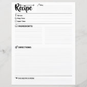 Minimalist Blank Recipe Pages / Paper Sheet Modern (Voorkant)