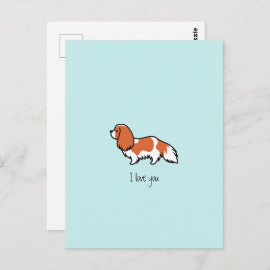 Minimalist Blenheim Cavalier King Charles Spaniel Briefkaart (Voorkant / Achterkant)