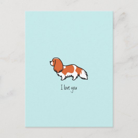 Minimalist Blenheim Cavalier King Charles Spaniel Briefkaart (Voorkant)