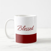 Minimalist Blessed Burgundy Script Art Koffiemok (Links)