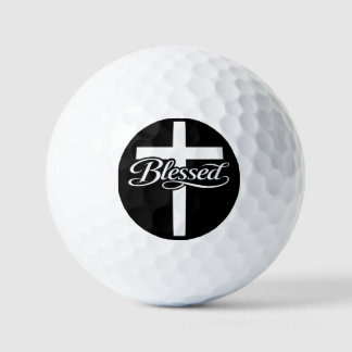 Minimalist Blessed Cross Christian Faith Design Golfballen