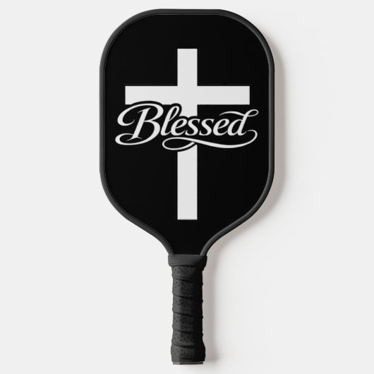 Minimalist Blessed Cross Christian Faith Design Pickleball Paddle (Voorkant)