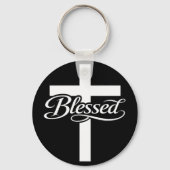 Minimalist Blessed Cross Christian Faith Design Sleutelhanger (Voorkant)