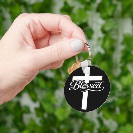 Minimalist Blessed Cross Christian Faith Design Sleutelhanger (Hand)