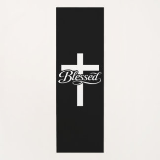 Minimalist Blessed Cross Christian Faith Design Yogamat
