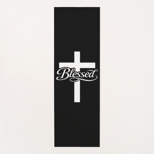 Minimalist Blessed Cross Christian Faith Design Yogamat (Voorkant)