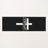 Minimalist Blessed Cross Christian Faith Design Yogamat (Voorkant (horizontaal))