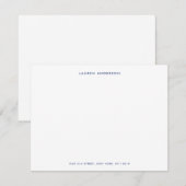 Minimalist Blue and white Personalized Flat Notitiekaartje (Voorkant / Achterkant)