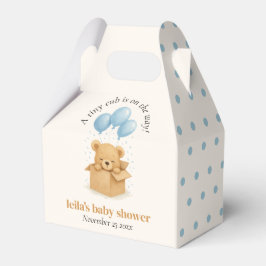 Minimalist Blue Bear Balloon Baby Shower Bedankdoosjes