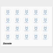 Minimalist Blue Bikini Coastal Bedankt Ronde Sticker (Vel)