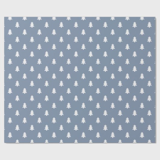 Minimalist Blue Boy Christmas Pine Tree Winter Cadeaupapier (Vlak)
