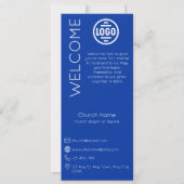 Minimalist Blue Church Connection Card Kaart (Voorkant)
