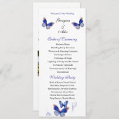 Minimalist Blue Editable Photo Wedding Program Programmakaart (Voorkant / Achterkant)