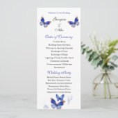 Minimalist Blue Editable Photo Wedding Program Programmakaart (Staand voorkant)
