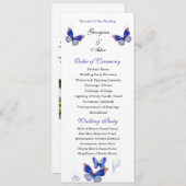 Minimalist Blue Editable Photo Wedding Program Programmakaart (Voorkant / Achterkant)