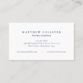 Minimalist Blue Frame Luxury Business Card Visitekaartje (Achterkant)