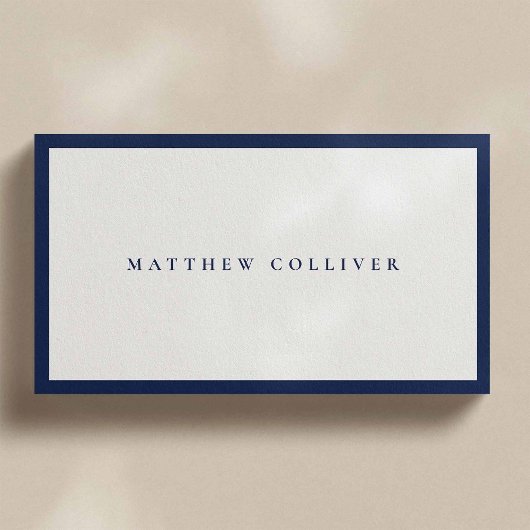 Minimalist Blue Frame Luxury Business Card Visitekaartje