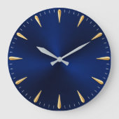Minimalist Blue & Gold Luxury Midnight Blue Modern Grote Klok (Voorkant)