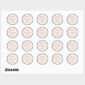 Minimalist Blue Gray Plaid Merry Christmas  Ronde Sticker (Vel)