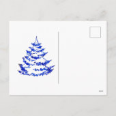 Minimalist Blue Happy New Year Postcard Painting Feestdagenkaart (Achterkant)