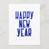 Minimalist Blue Happy New Year Postcard Painting Feestdagenkaart (Voorkant)