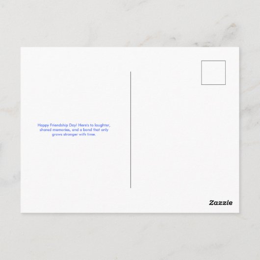 Minimalist Blue High-Five Happy Friendship Day Briefkaart (Achterkant)