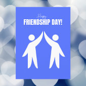 Minimalist Blue High-Five Happy Friendship Day Briefkaart