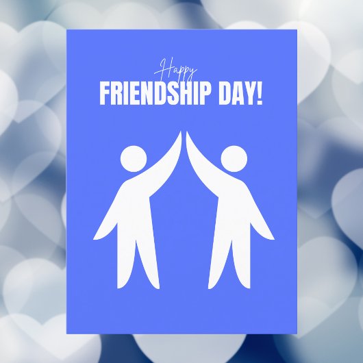Minimalist Blue High-Five Happy Friendship Day Briefkaart