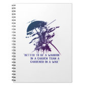 Minimalist Blue Ink Samurai Warrior Spiral Notitieboek (Voorkant)
