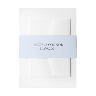 Minimalist Blue Invitation Belly Band Uitnodigingen Wikkel