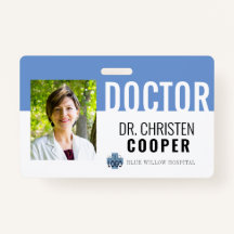 Minimalist Blue Medical Doctor Hospital Foto-ID