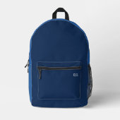 Minimalist Blue Monogram Bedrukte Rugzak (Voorkant)