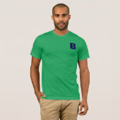 Minimalist Blue Monogram Modern Green T-Shirt (Voorkant volledig)