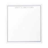 Minimalist Blue Monogram Two Border Notitieblok (Voorkant)