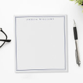 Minimalist Blue Monogram Two Border Notitieblok
