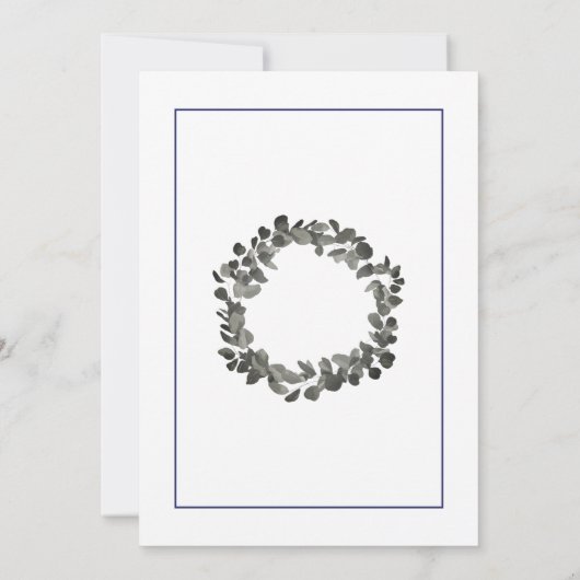 Minimalist|Blue Peace on Earth Christmas Card Kaart (Achterkant)