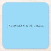 Minimalist Blue Plain Elegant Claasical Name Kartonnen Onderzetters (Voorkant)