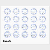 Minimalist Blue Pumpkin Fall Baby Shower Ronde Sticker (Vel)