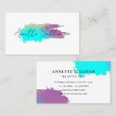 Minimalist blue purple stroke white Business Card Visitekaartje (Voorkant / Achterkant)